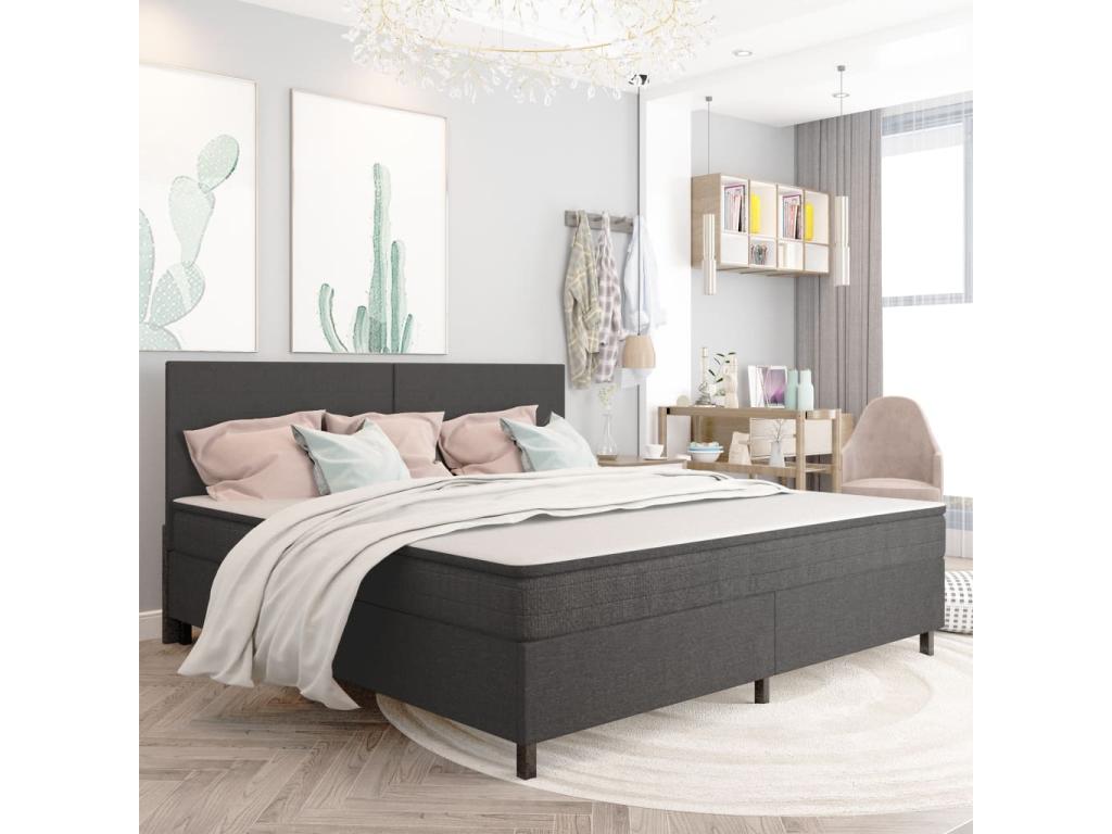 Upholstered bed base, Grey Fabric, 200x200 cm, VDDS64777