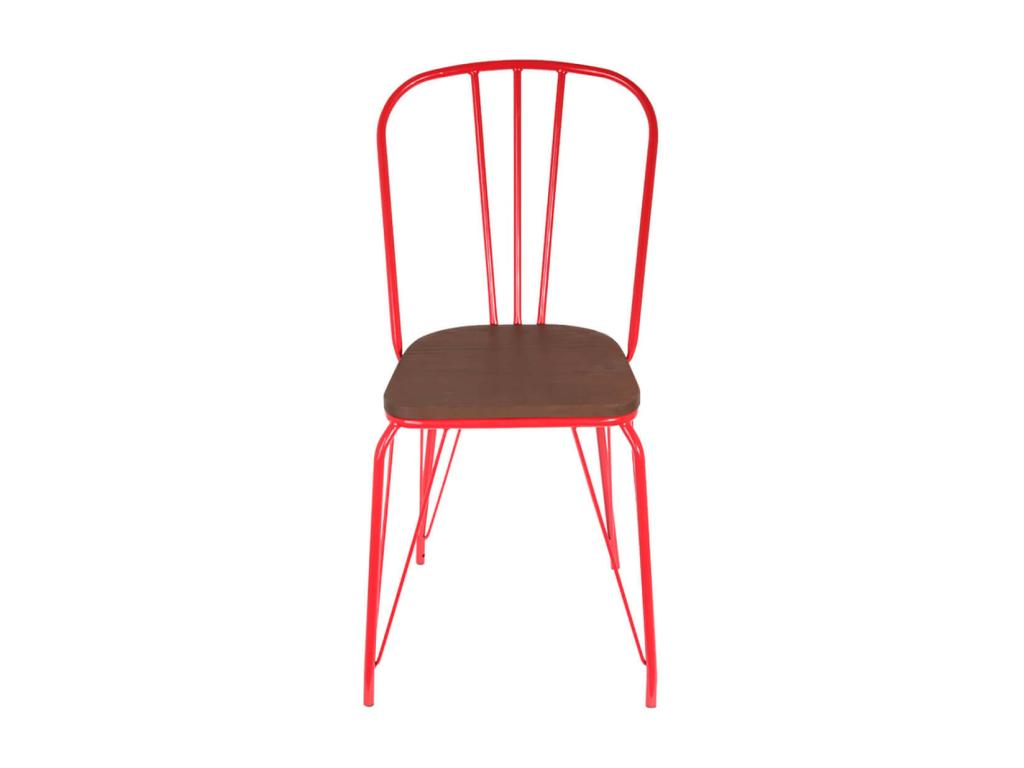 Set of 2 Industrial Style Decorative Chairs 102cm Red DWAQ74277