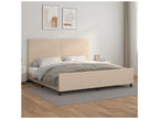 Bed frame with headboard, Cappuccino color, 200x200 cm, faux leather, VAYA68464