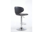 Bar stools - Faux leather / Chrome-plated metal - Black - Domopure V2 TJDT45297