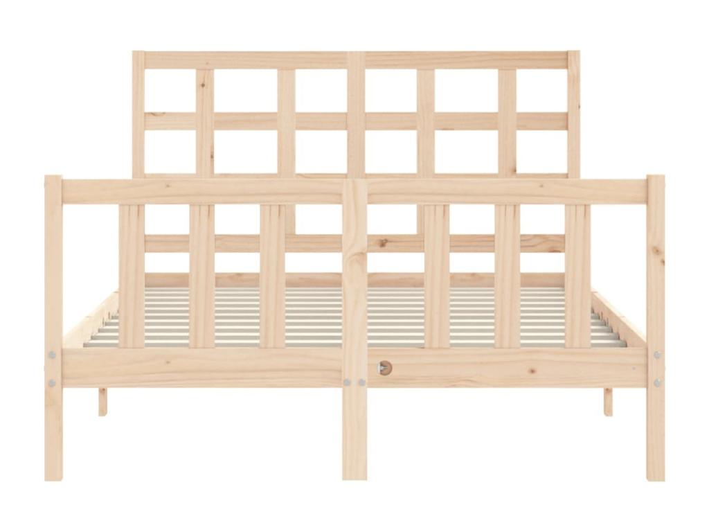 Bed frame with headboard 140x200 cm solid wood IBTP04406