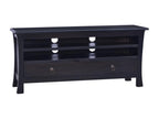 Light black coffee-colored TV stand, 100x30x45 cm, solid mahogany wood, VEIW79318