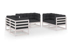 6-piece garden furniture set with cushions, solid pine wood, 12 UDUJ50922