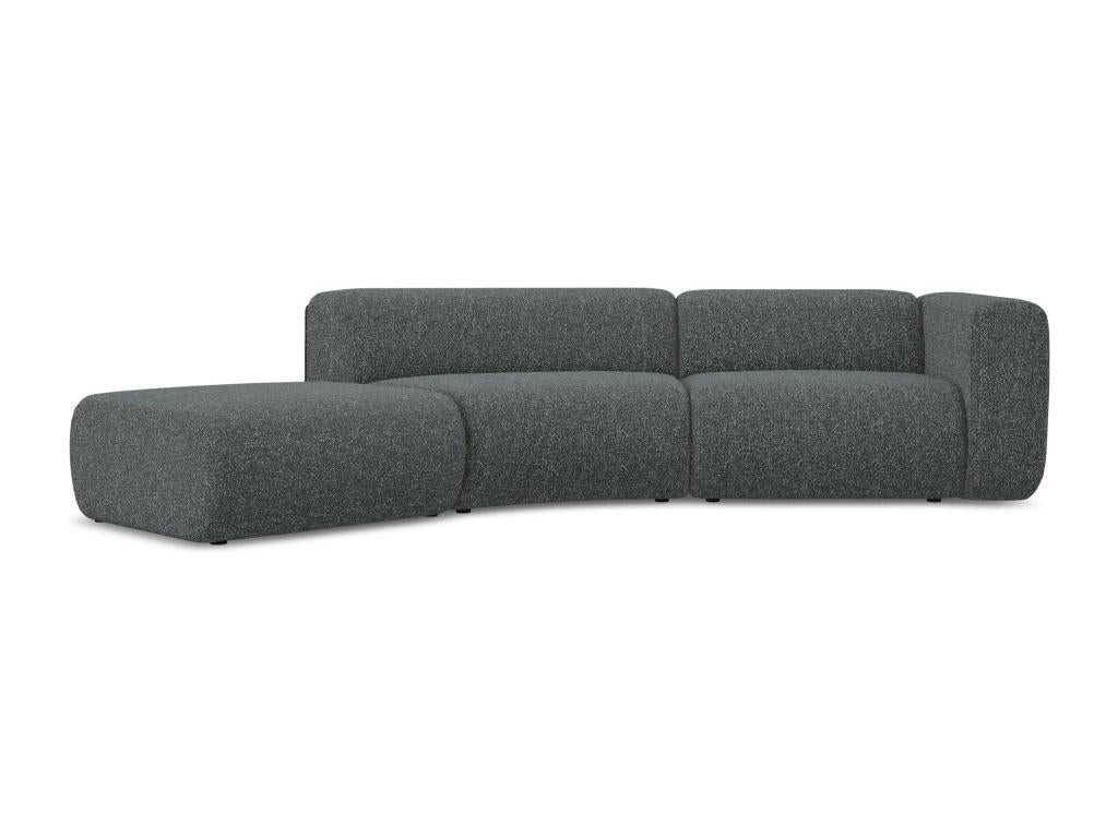 Modular 4-seater sofa, left-hand facing, in textured fabric - graphite - Decohaute JXGY35790