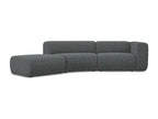 Modular 4-seater sofa, left-hand facing, in textured fabric - graphite - Decohaute JXGY35790