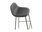 Decohaute KRTQ79752 black faux leather bar stool with black metal legs