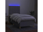 Decohaute bed base and mattress with LED, light grey, 90x190 cm, YFQH67114
