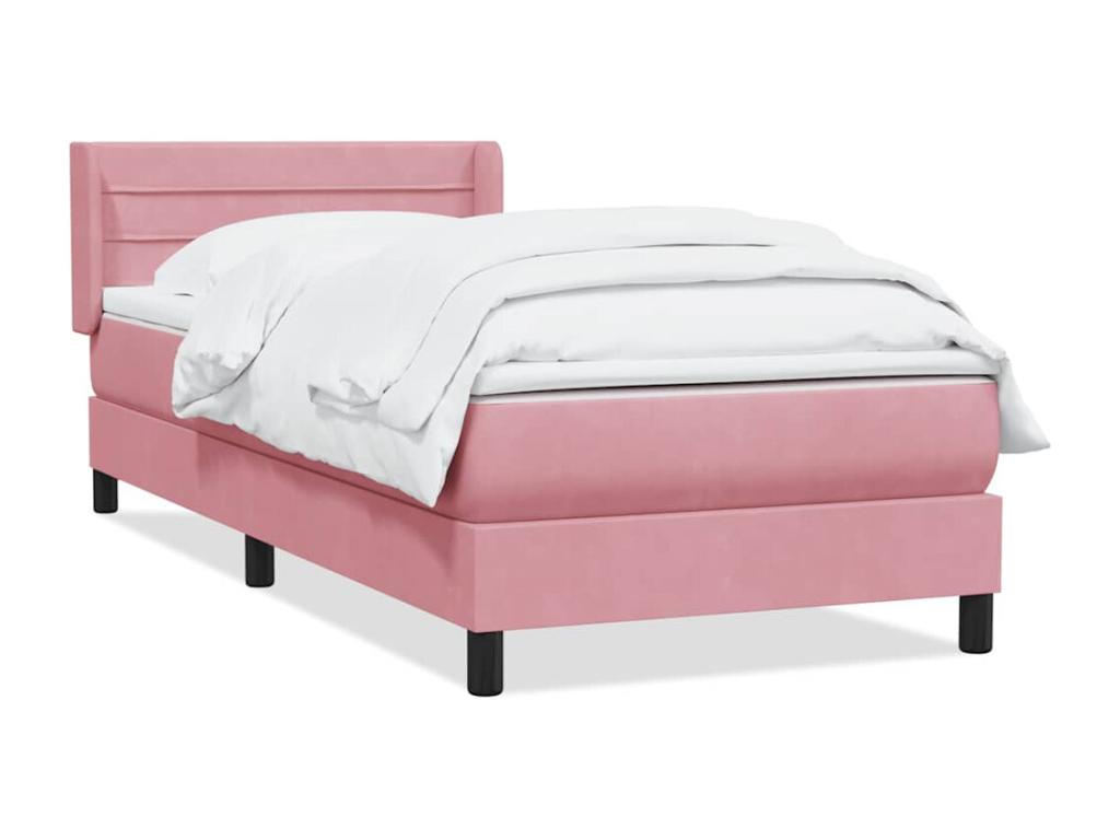 Domopure bed base with pink velvet mattress 80x210 cm MMJH15043