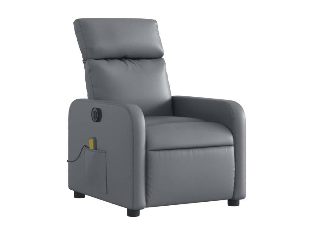 Grey faux leather electric reclining massage chair DDNX04602