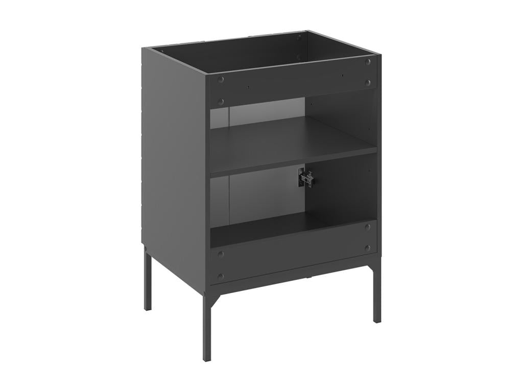 Domopure 60cm 2-Door Vanity Unit on Feet, Black GWNO21315