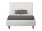 Sunny WEZK90075 1.5-person bed with upholstered slatted base 120x200 white faux leather
