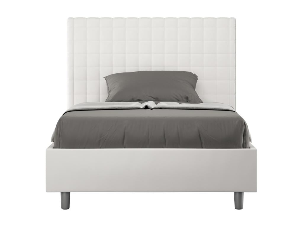 Sunny WEZK90075 1.5-person bed with upholstered slatted base 120x200 white faux leather