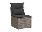 8-piece garden furniture set with grey resin wicker cushions SPFA98511
