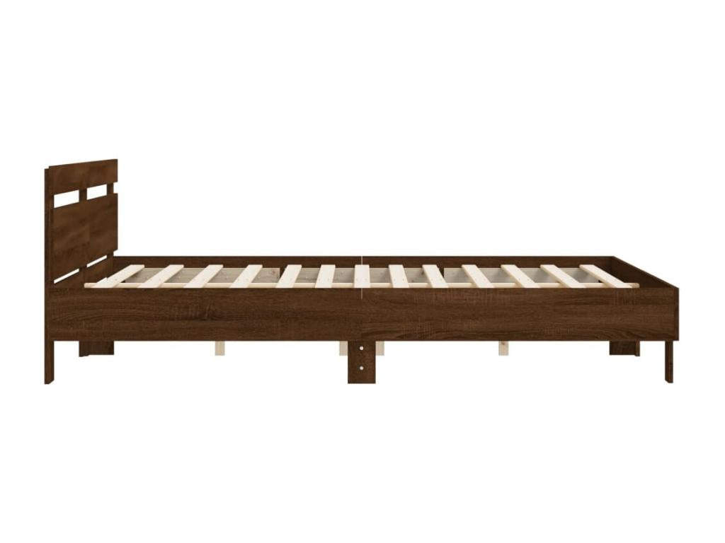 Bed frame with brown oak headboard 200x200 cm RXTN15185