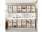 Display cabinet with 12 glass doors and 6 drawers - 240x36x200 cm - LEDs - Particleboard - White NVPV47260