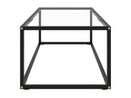 Black coffee table with tempered glass, 120x50x35 cm, CXKA75325
