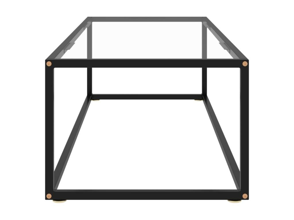 Black coffee table with tempered glass, 120x50x35 cm, CXKA75325