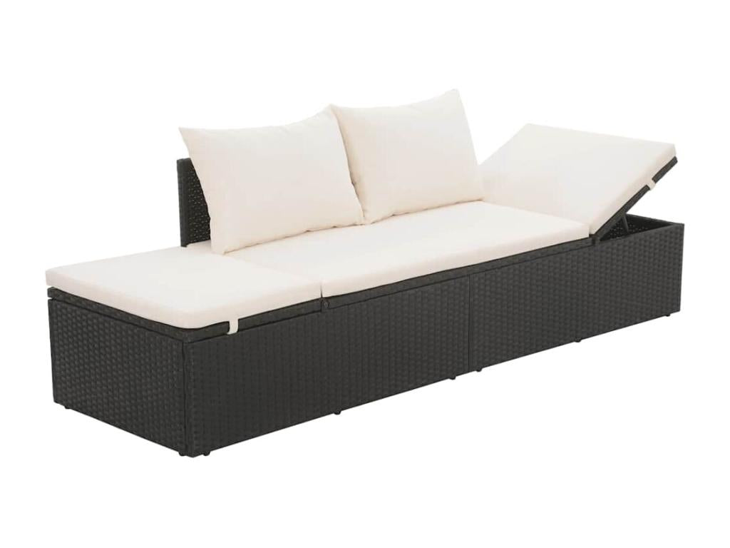 Black garden bed 195x60 cm Woven resin AIHH48445