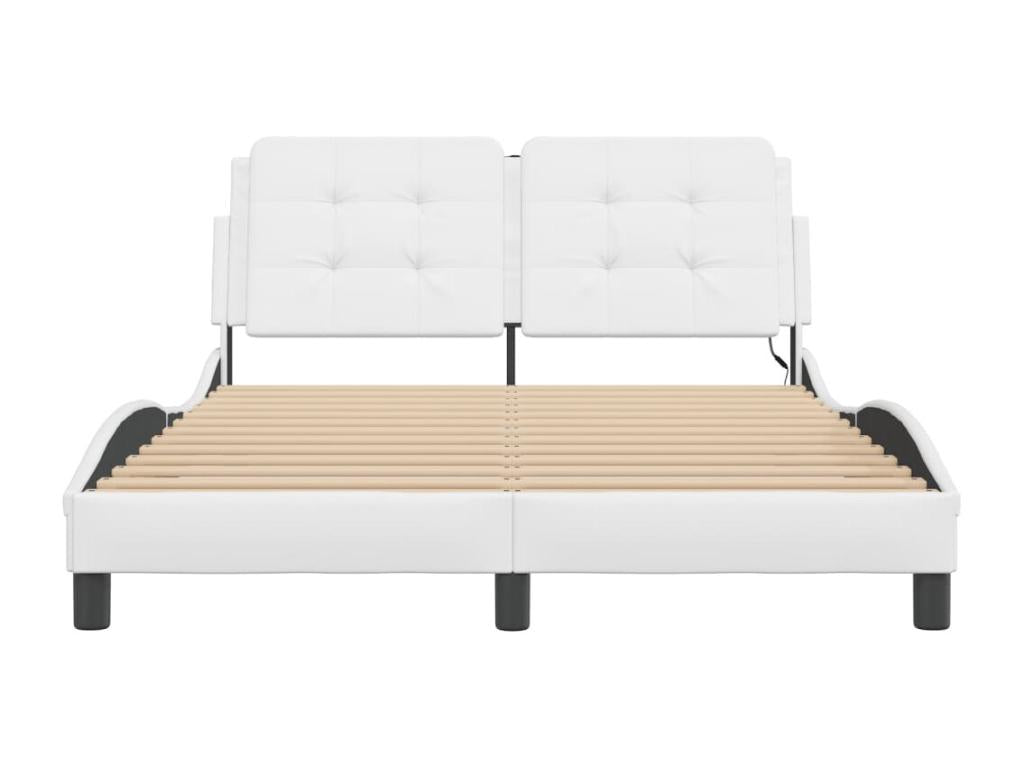 Bed frame with white LED lights, 120x200 cm, faux leather, YBBP61522