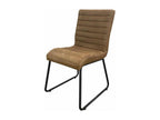 Set of 2 Marcella Chairs in Customizable Leather, Iron and Brown Cowhide Leather - Domopure Fabrics TELO74574
