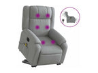 Electric reclining massage chair, light grey fabric OSMV00964