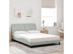 Bed with light grey mattress 140x200 cm velvet TDIO01390