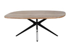 Domopure YEAZ85968 8-Person Dining Table in Wood and Metal - Natural and Black