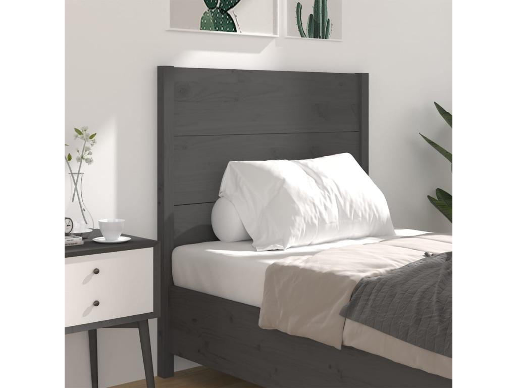 Grey Headboard 81x4x100 cm Solid Pine Wood VPWC51531