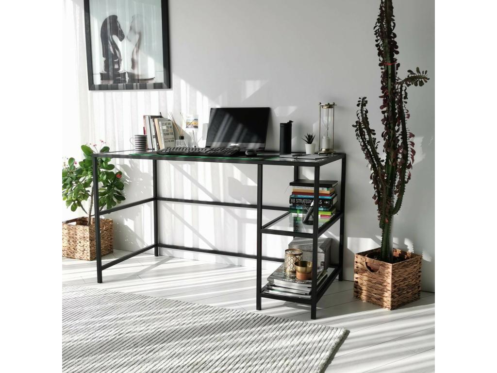 Decohaute Multipurpose Desk, PC Desk, Work Surface, 130x60x75 cm, Black, SSXZ47534