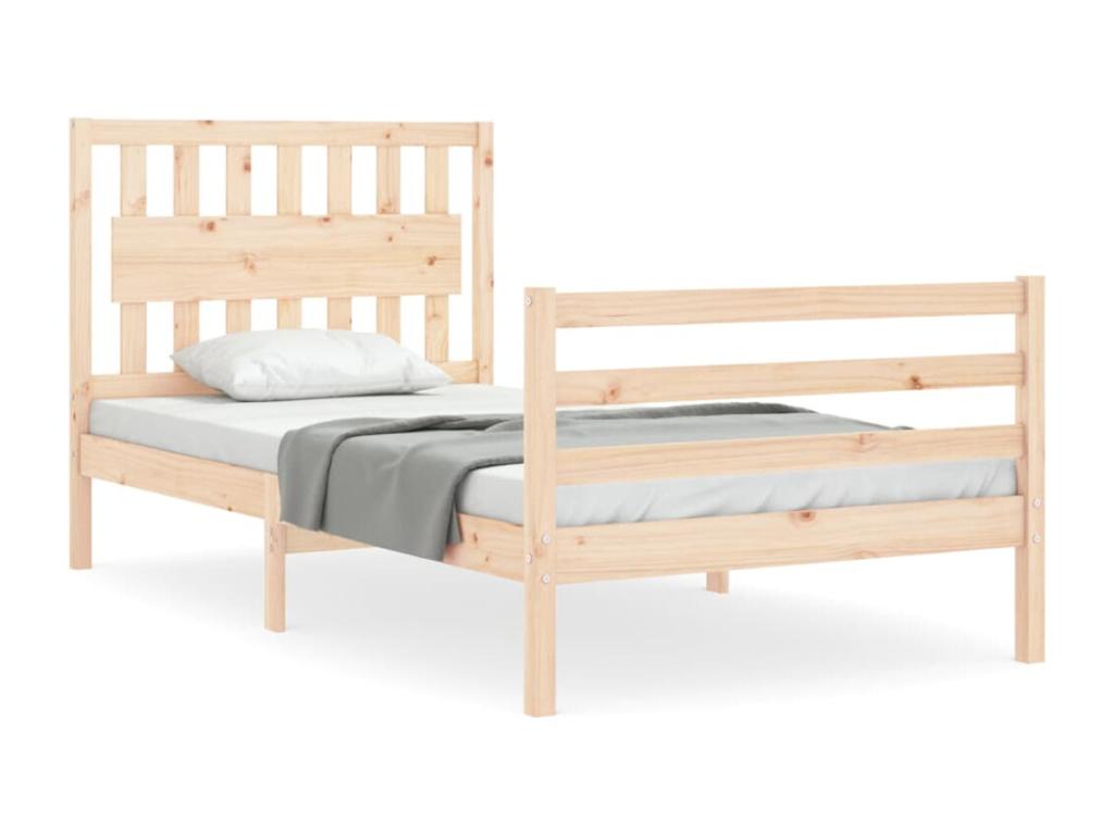 Bed frame without mattress 100x200 cm solid wood KMFG41604