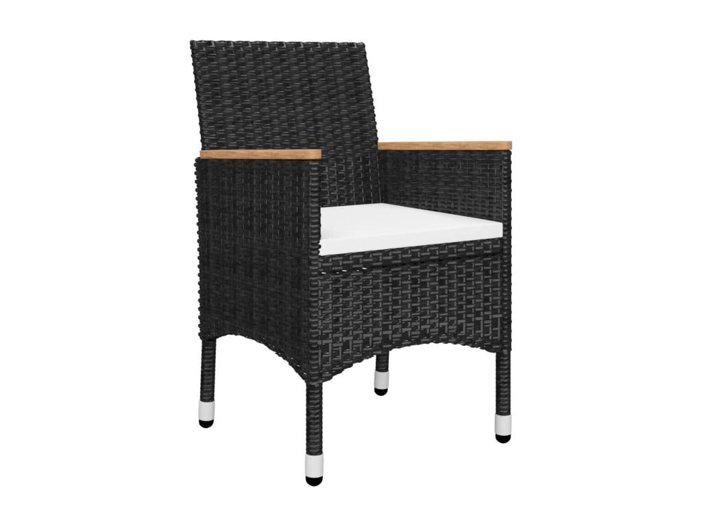 Decohaute 3-piece set, braided resin and tempered glass, black, BMQP07781