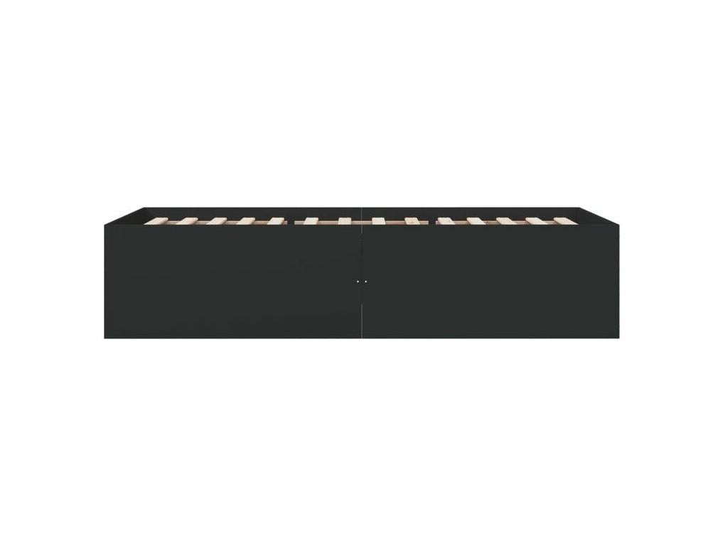 Black bed frame 90x200 engineered wood YCZH44356