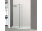 Fixed shower screen with right-hand deflector in 6mm thick clear safety glass with anti-limescale coating, W 93 x H 32 x 125 cm, Domopure Alsace Sport QFRQ29582