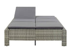 2-seater sun lounger with cushion, Grey, Woven Resin DGCO66300