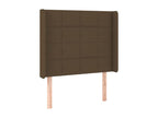 Headboard with wings, Dark Brown, 93x16x118/128 cm, Fabric YEIX18626