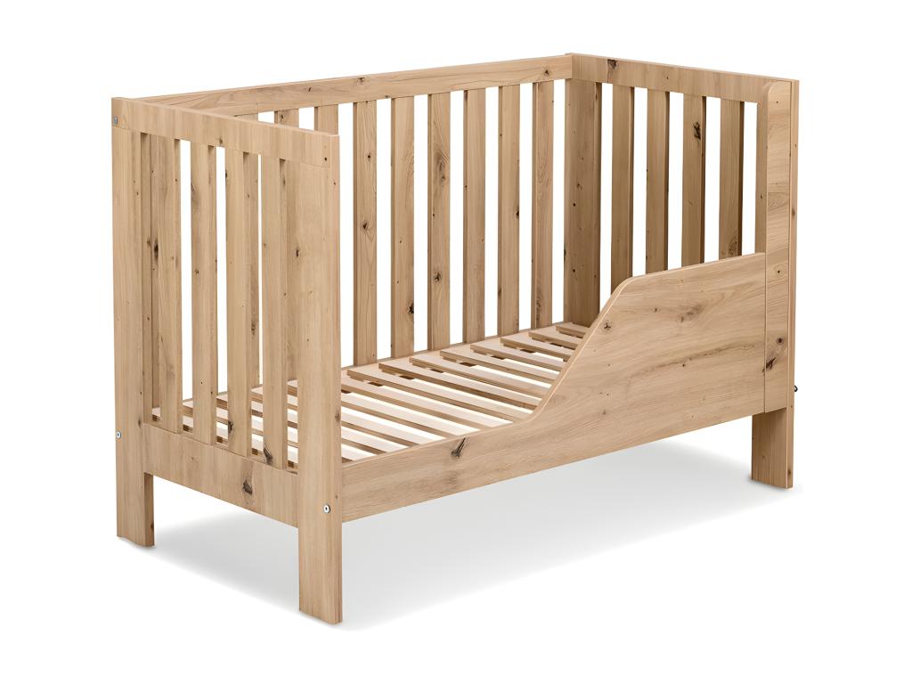 120x60cm Baby Cot with Drawer, Colour and Safety Rail, Oak Finish, Decohaute, Removable Bars, ZEEV31911