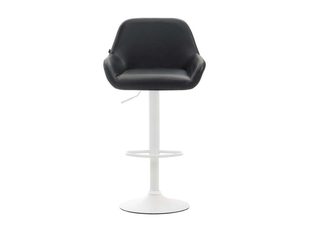 Bar stool - Faux leather / Metal - Black - Decohaute EDPV55202
