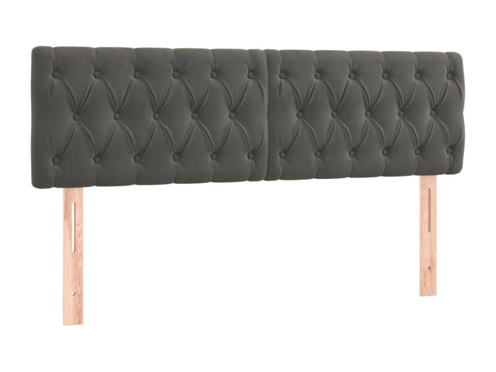 2-piece headboard set, dark grey, 72x7x78-888 cm, velvet, LONY70682