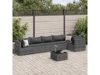 7-piece garden furniture set with cushions, Grey Wicker Resin ESKS43179