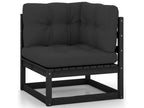 8-piece garden furniture set with cushions, solid pine wood, WYGV36436