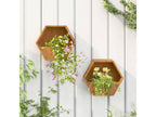 Wall planters, 2 pcs, Rusty Corten Steel, 30x10x25 cm, OHNA38660
