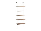5-Tier Slanted Shelf, Dark Brown and Black, 64x35x185 cm, FCXG80619