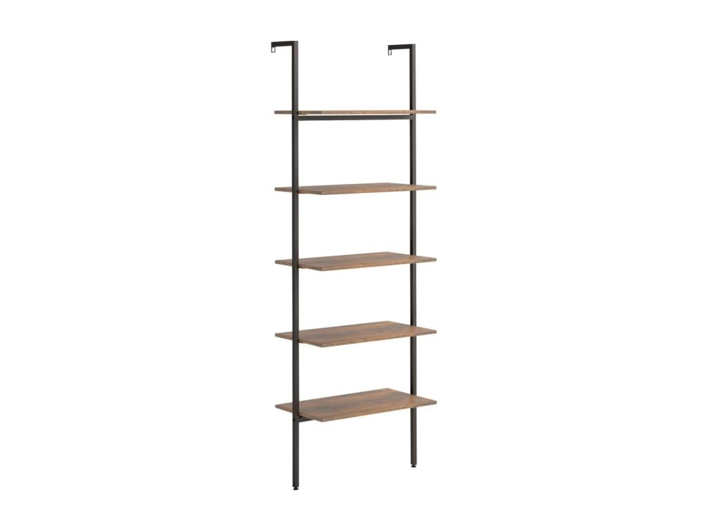 5-Tier Slanted Shelf, Dark Brown and Black, 64x35x185 cm, FCXG80619