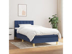 Upholstered bed base with mattress, blue, 80x200 cm, fabric, UGKO99468