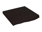 Dark brown wall shelf, solid treated oak wood ZILP58798