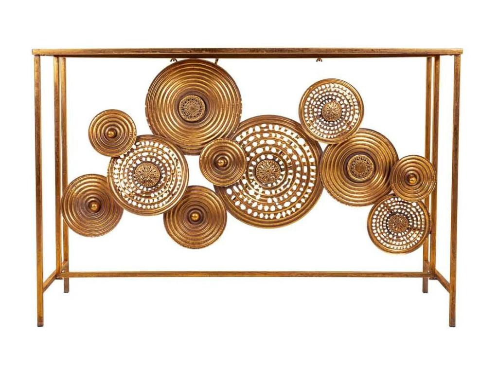 Gold-tone metal entryway console 120x40x80h ANCV24461