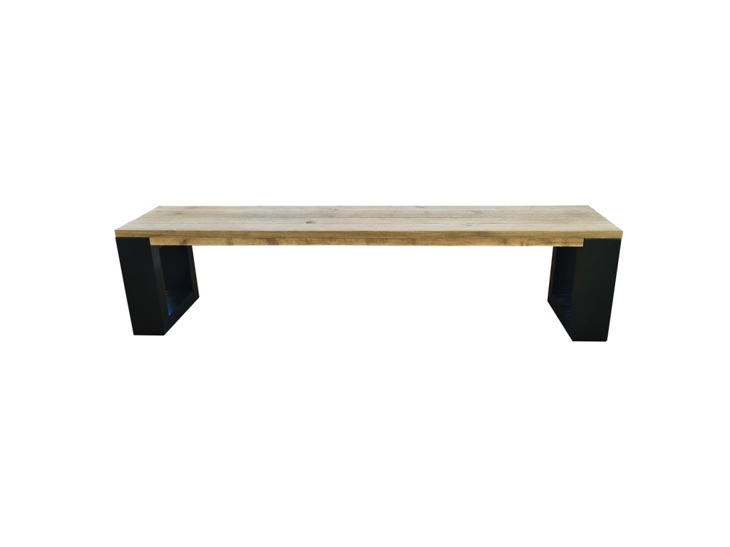 Domopure - New Orleans Bench - wooden scaffolding 130Lx40Hx38D cm black IWVC54444