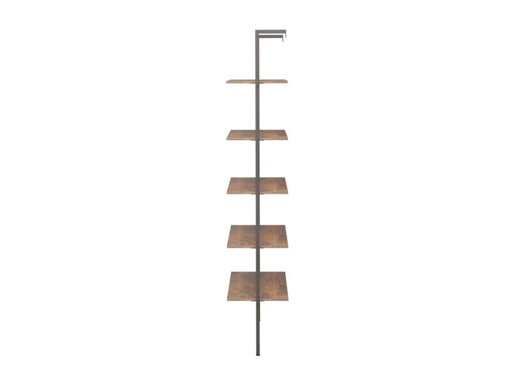 5-Tier Slanted Shelf, Dark Brown and Black, 64x35x185 cm, FCXG80619