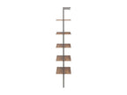 5-Tier Slanted Shelf, Dark Brown and Black, 64x35x185 cm, FCXG80619