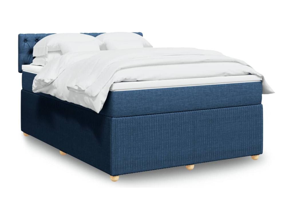 Decohaute bed base with mattress, blue, 160x200 cm, fabric, AWWY40232